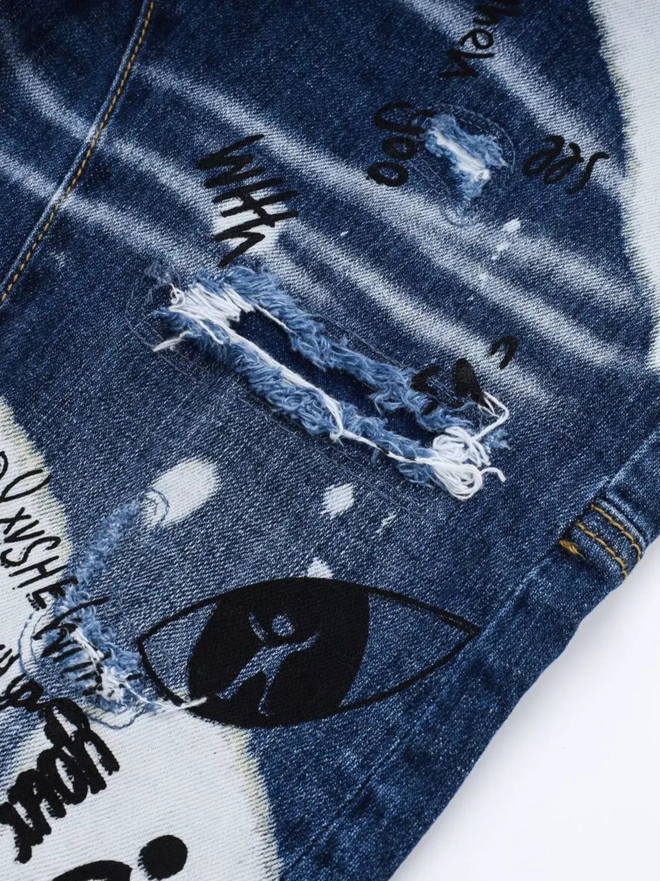 Dark Luxenk© "Graffiti" jeans by Trendsi, featuring a trendy graffiti-inspired design and slim fit style.