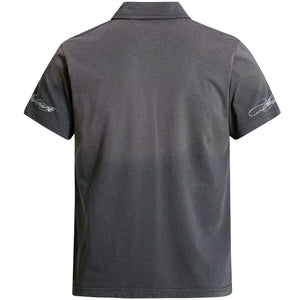 Dark gray Luxenk Classic Polo Shirt by Trendsi, featuring a collared design and short sleeves, displayed on a neutral background.