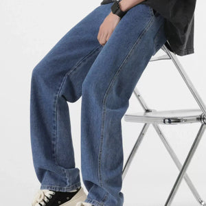 Light blue Luxenk Relaxed Fit Jeans by Trendsi, showcasing a casual fit with classic denim texture and stitching.