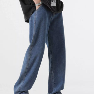 Light blue Luxenk Relaxed Fit jeans from Trendsi, showing a casual fit with front pockets and belt loops.