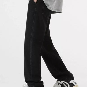 Light blue Luxenk Relaxed Fit Jeans from Trendsi, showcasing a casual, comfortable denim style with a relaxed silhouette.