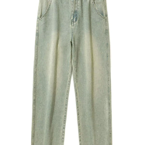 Light blue Luxenk® Relaxed Fit Jeans from Trendsi, showcasing a casual, comfortable fit with classic denim styling.