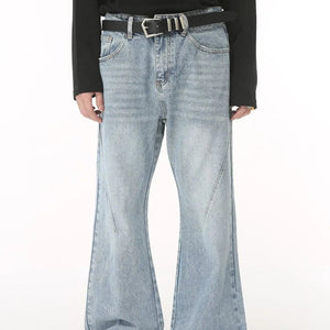 Luxenk washed bootcut jeans by Trendsi, medium size, showing classic denim fit with a relaxed bootcut style and faded wash finish.