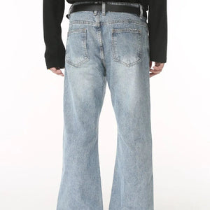 Light-washed Luxenk© "Washed Bootcut" jeans by Trendsi, featuring a relaxed fit and classic denim style.