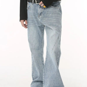 Luxenk washed bootcut jeans by Trendsi, medium size, showcasing classic denim fit and distressed wash with subtle fading.