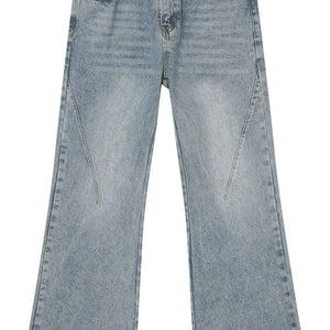 Light-washed Luxenk© Washed Bootcut Jeans by Trendsi, showing classic fit with a slightly flared leg and distressed details.