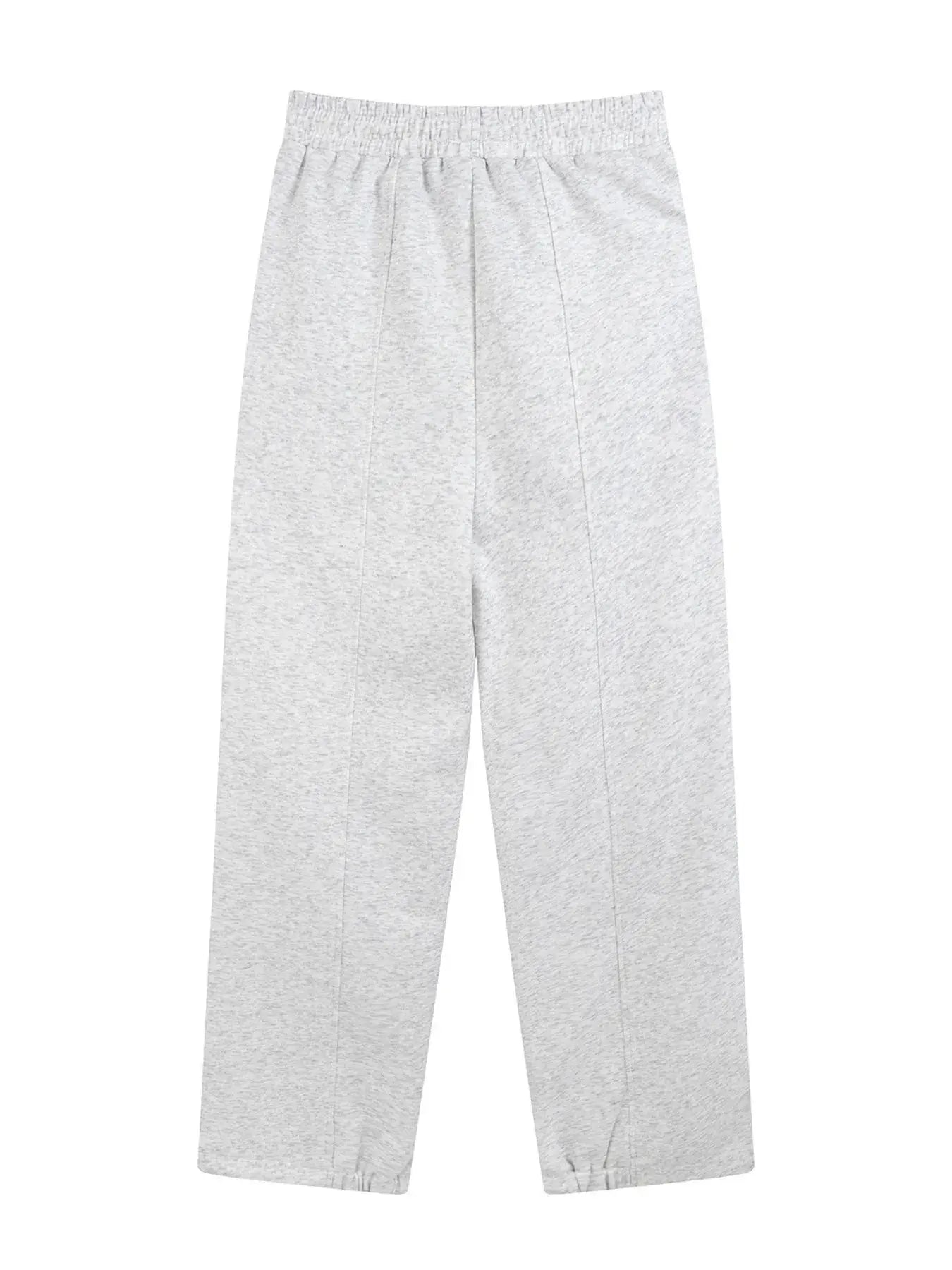 Gray LUXENK© Wide Leg Sweatpants from Trendsi, showing relaxed fit and soft fabric, perfect for casual wear.