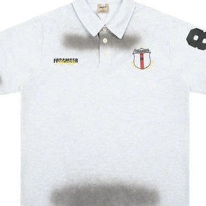 Navy blue Luxenk© "Number" polo shirt by Trendsi, featuring a classic design, collar, and short sleeves, laid flat on a white background.
