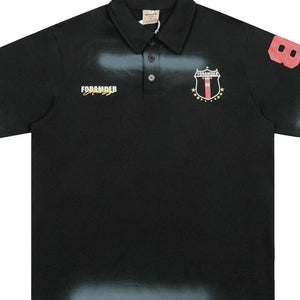 Navy blue LUXENK© "Number" polo shirt by Trendsi, front view, with collar and short sleeves, on a plain background.