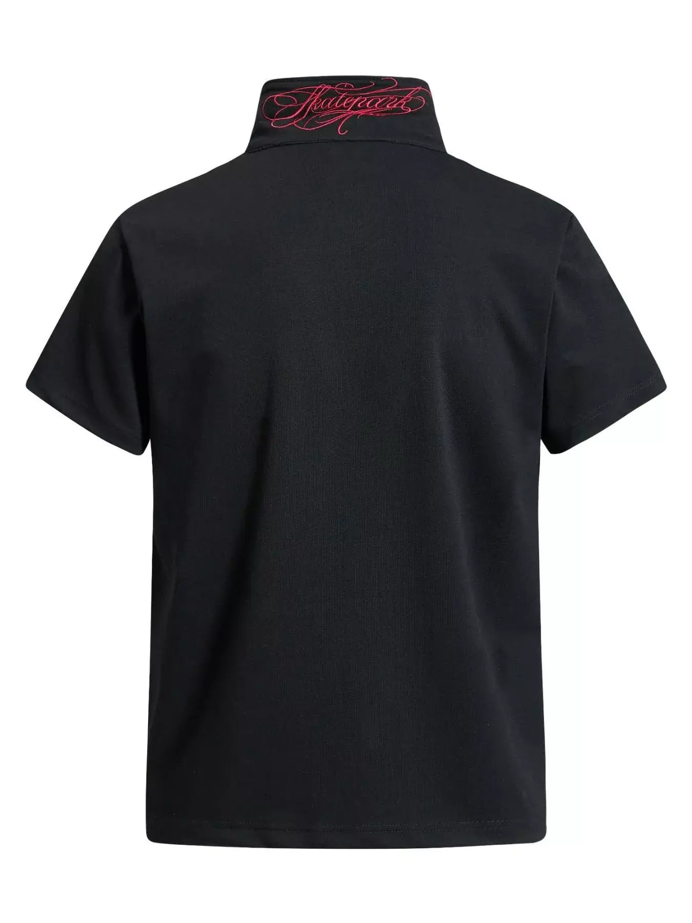 Scarlet LUXENK© "Letter Embroidered" polo shirt by Trendsi, featuring a classic collar and embroidered logo on the chest.