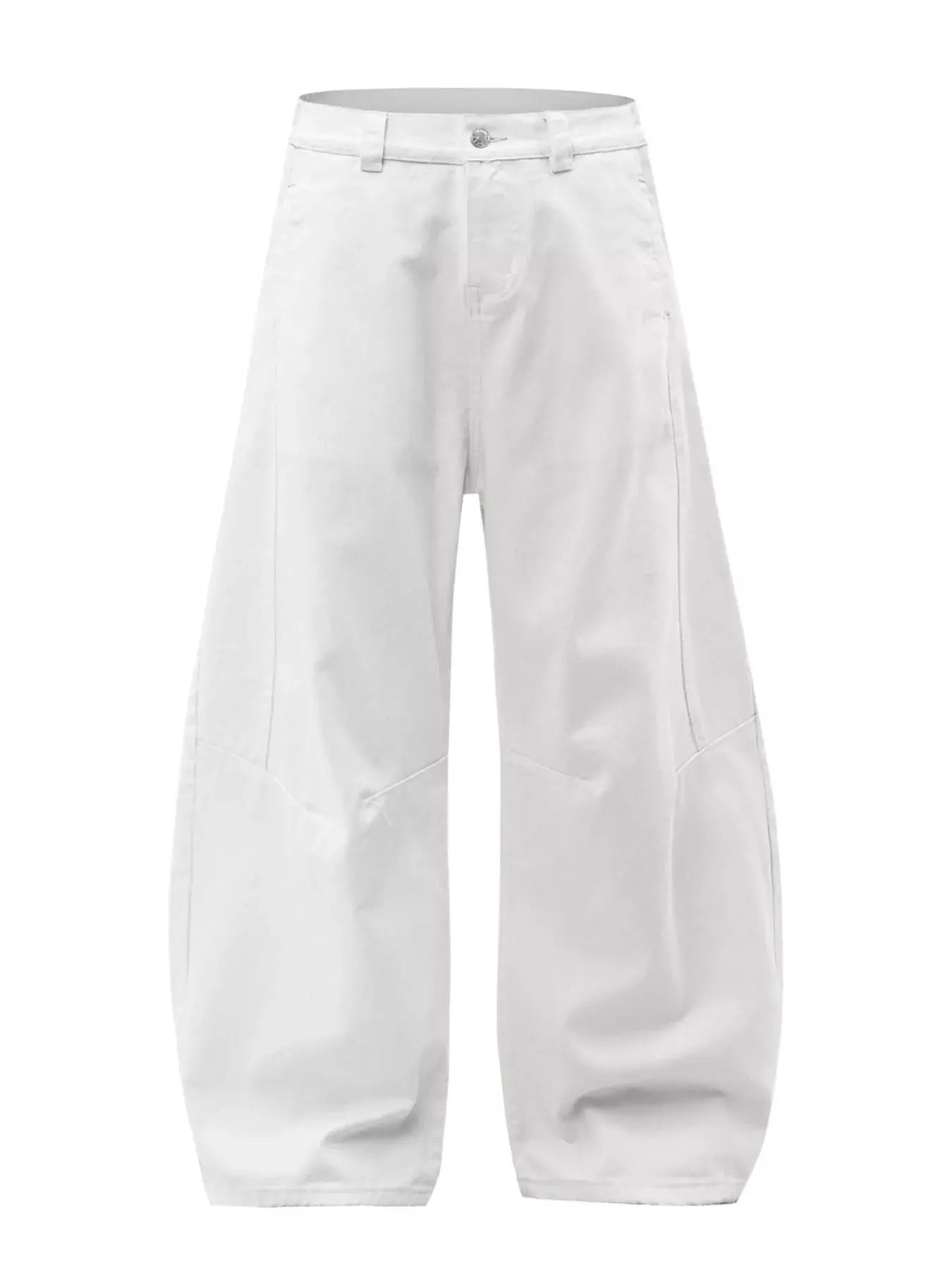 White Luxenk Wide Leg Jeans by Trendsi, showing high-waisted fit, relaxed wide legs, and classic denim texture.