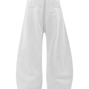 White LUXENK© Wide Leg Jeans by Trendsi, featuring a relaxed fit and high waist, shown on a model on a white background.