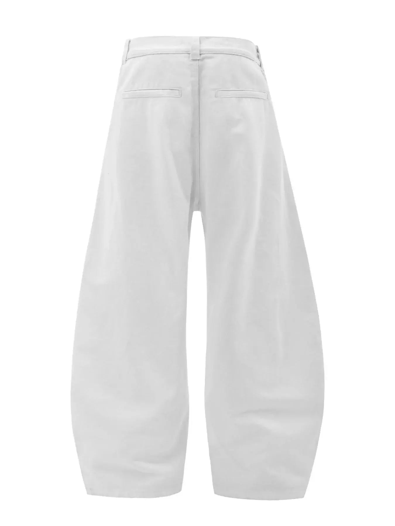 White LUXENK© Wide Leg Jeans by Trendsi, featuring a relaxed fit and high waist, shown on a model on a white background.