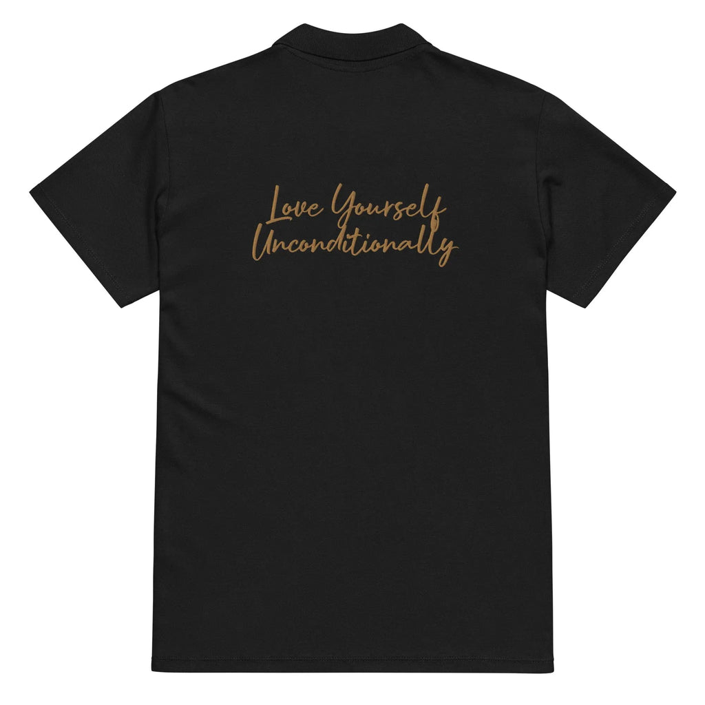 Self Love Premium pique polo shirt with Old Gold Embroidery-1