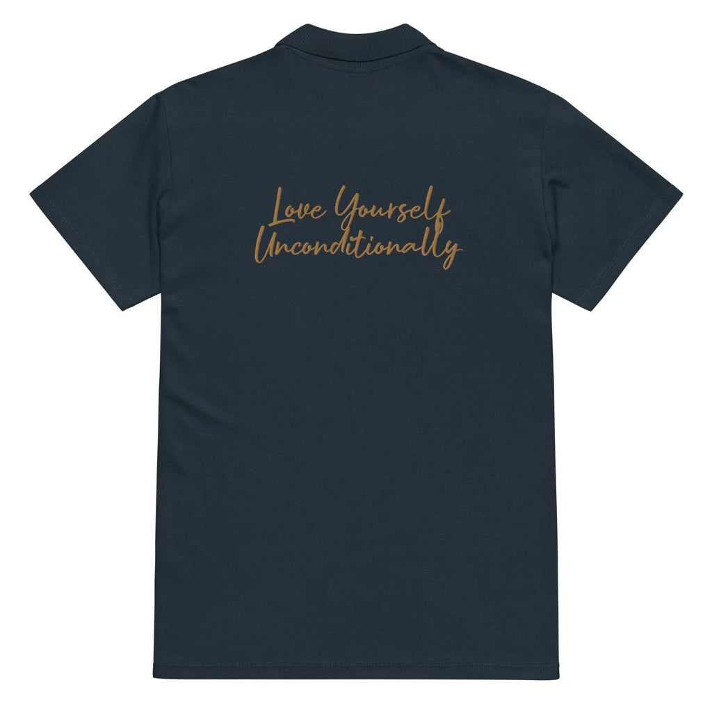Self Love Premium pique polo shirt with Old Gold Embroidery-3